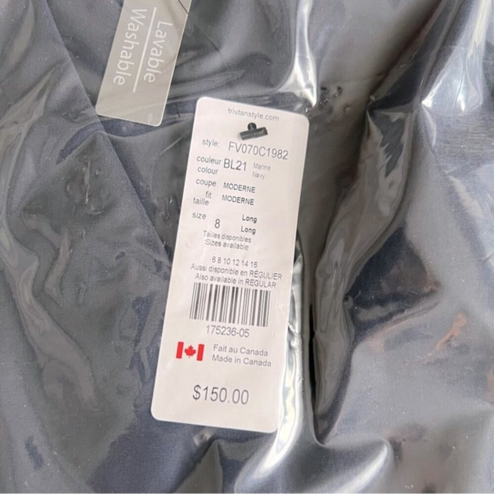 Tristan - Women's Moderne Fit Long Pants - Navy Blue. Size: 8. NWT. (1822) - Picture 4 of 7